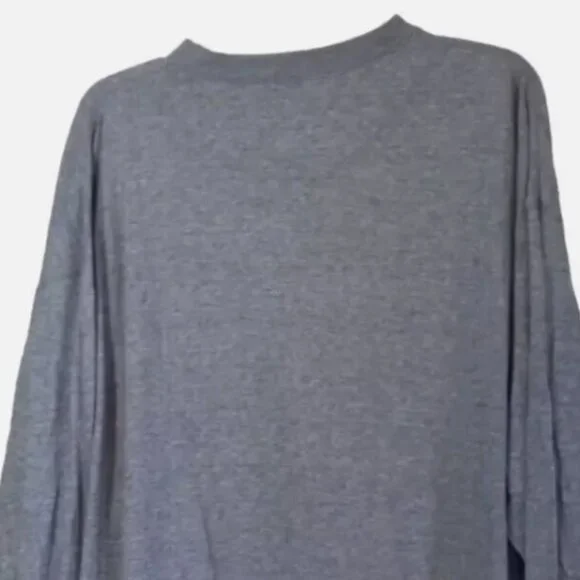 Men’s Henley Long Sleeve Pullover XL Gray 3-Button Hi-Low Hem Long Length Shirt - Picture 8 of 14